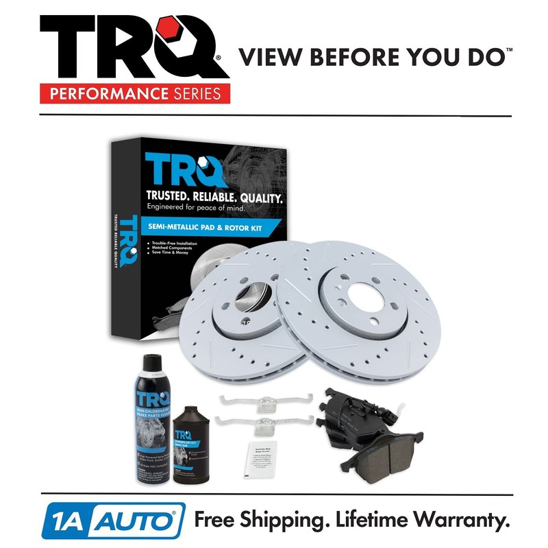 TRQ Front Metallic Brake Pad & Performance Rotor Kit for VW Beetle Jetta Golf