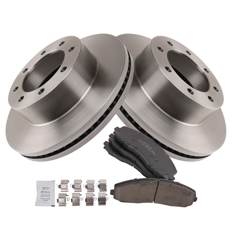 TRQ Front Brake Pad & Rotor Kit Ceramic Fits 23-24 Ford gallery