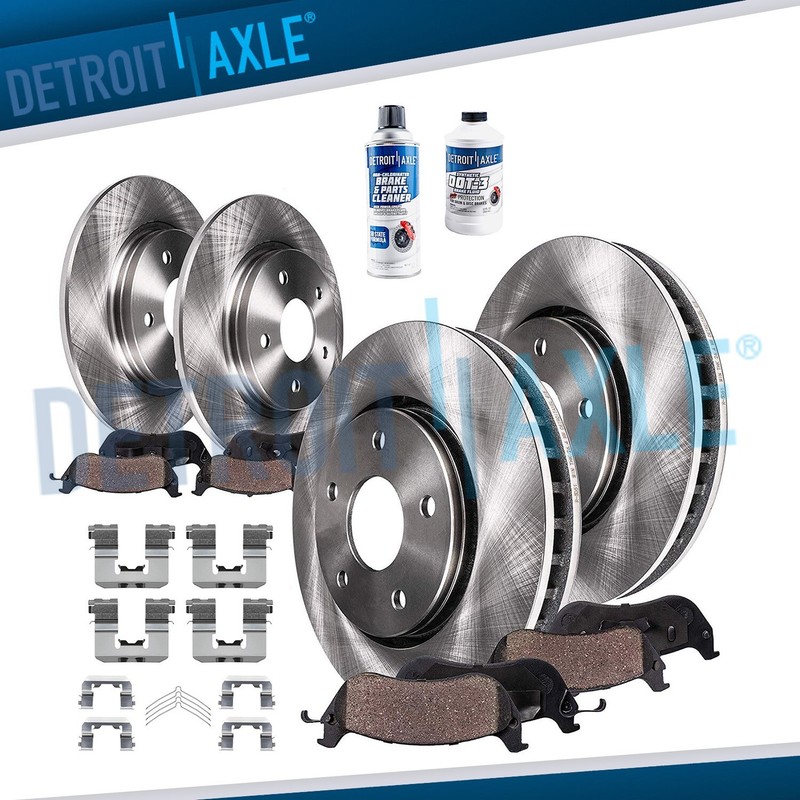 Front Rear Disc Rotors + Ceramic Brake Pads for 2016 2017 2018 2019 Kia Sorento