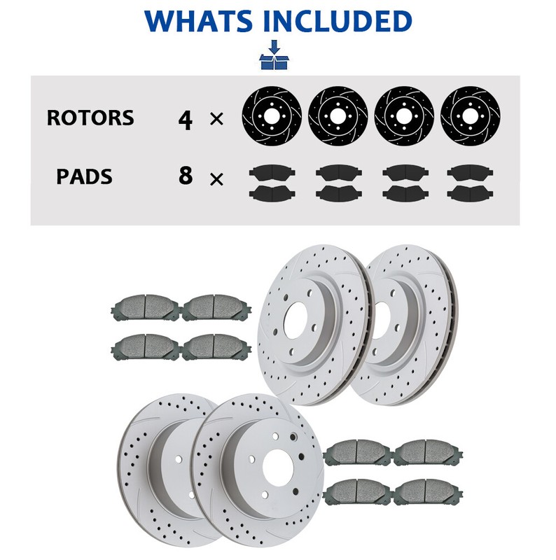 Front Rear Brake Rotors Pads Kit for Nissan Maxima 2009-2014 2016-2019 Brakes gallery