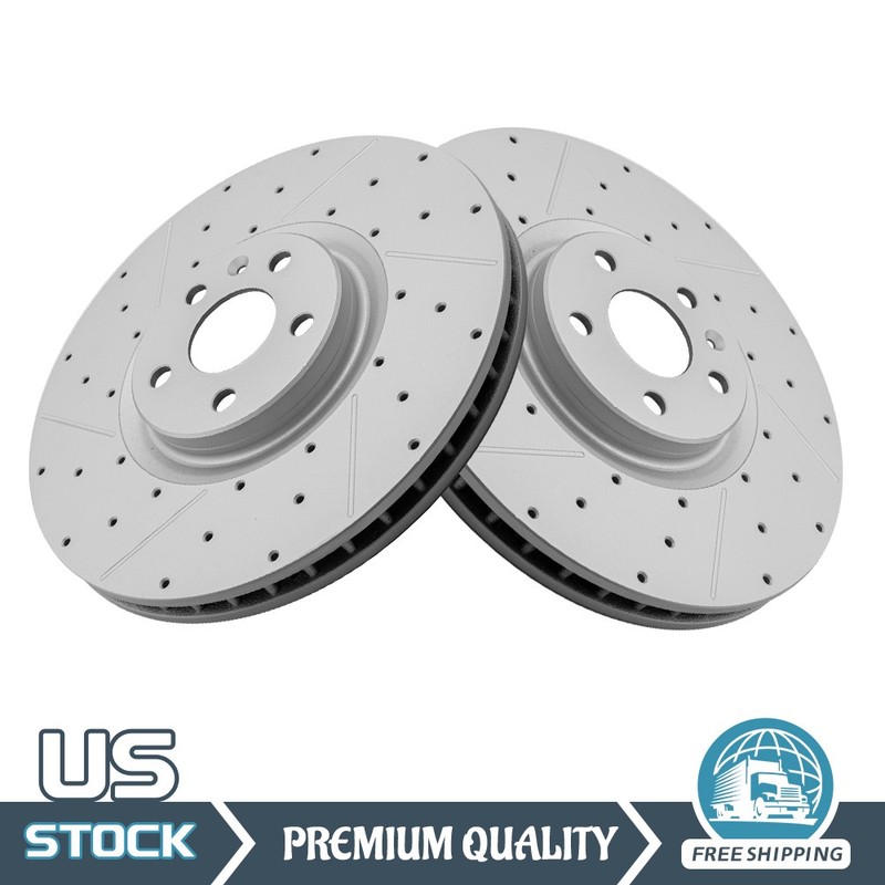 345mm Front Drilled Slotted Brake Rotors for Volvo XC40 XC60 XC90 S60 S90 V60