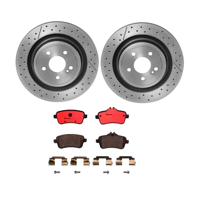 Brembo KT00484 Rear Brake Kit Ceramic Pads/UV Rotors for 14-19 CLA45/GLA45 AMG