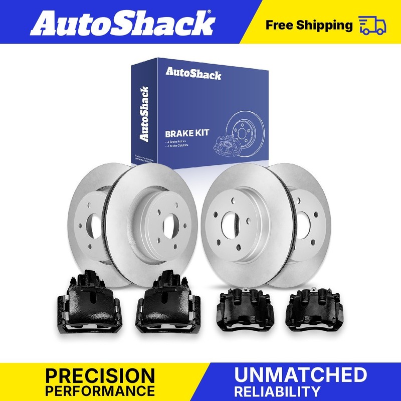 Front Rear Brake Rotors Calipers Black for Ram, 1500 2011-2018