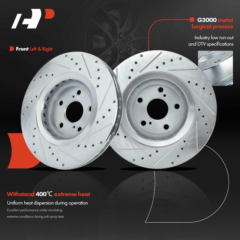 Drilled Slotted Rotors & Ceramic Brake Pads Front for Toyota Sienna Lexus NX300 gallery