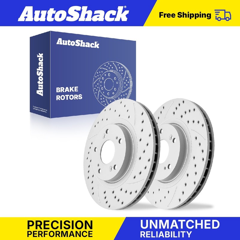 Front Drilled Slotted Brake Rotors Pair for Honda, Civic 2006-2015
