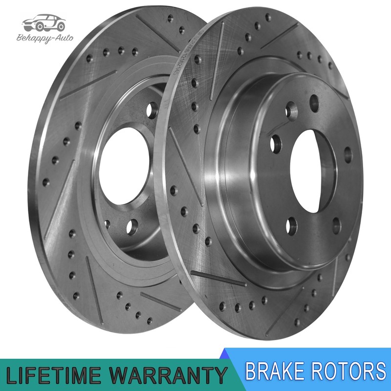 2x Rear Drilled Brake Rotors for Buick Envision Chevy Equinox Malibu GMC Terrain