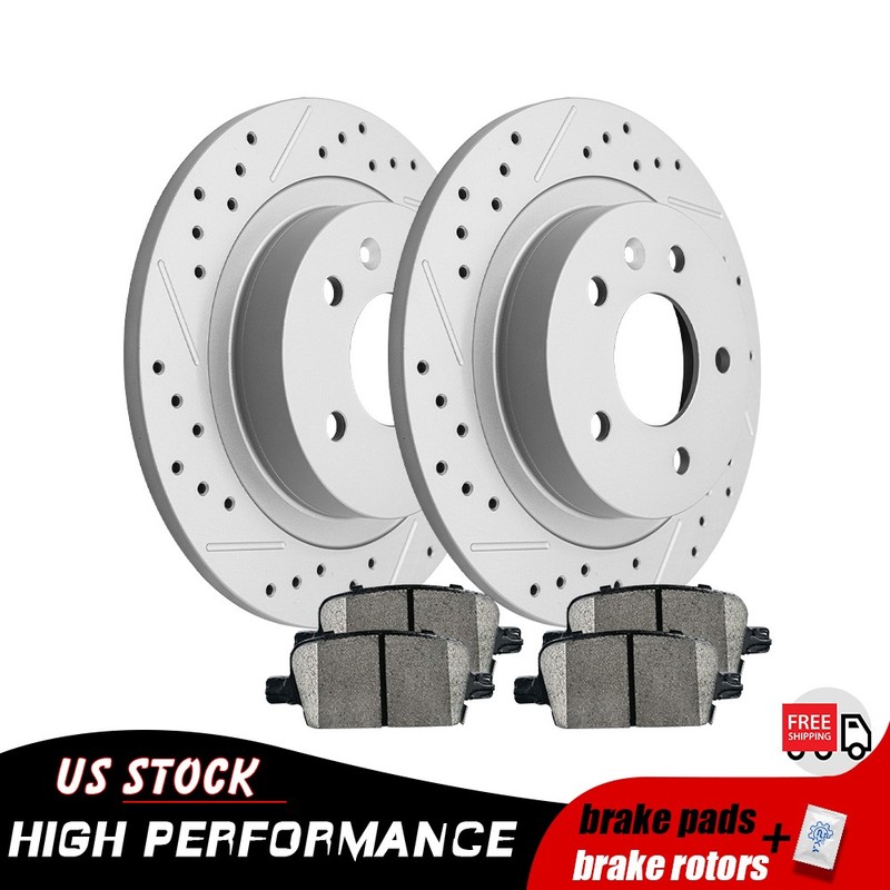 Rear Disc Brake Rotors Pads for 2016 – 2022 Chevy Malibu w/ Manual Parking Brake