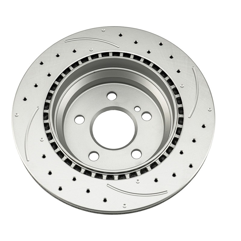 Zinc Plated Rear Drilled & Slotted Brake Rotors For Mercedes-Benz E350 GLK350 gallery
