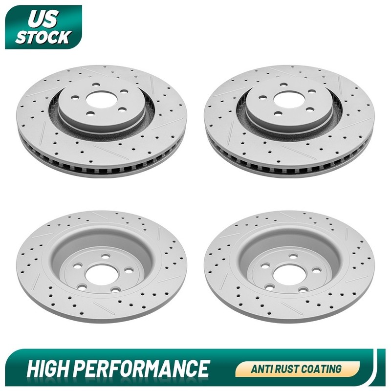 Front & Rear Disc Rotors Kit For Lincoln Continental Mkx Mkz Nautilus 2019 -2023