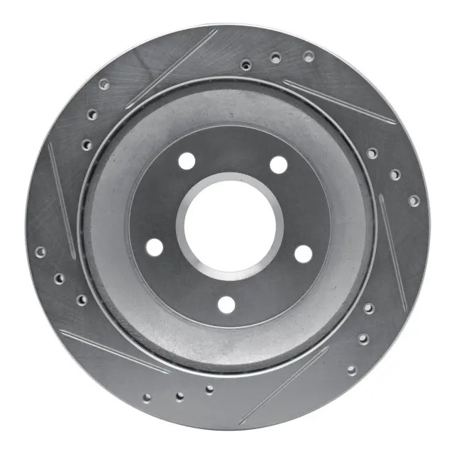 Genuine DFC Brake Rotor - Drilled and Slotted - Silver 631-52006R