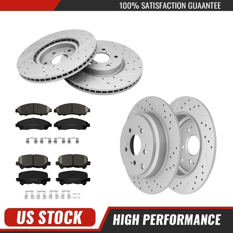 For Acura MDX ZDX 2010-2013 Honda Pilot Front Rear Brake Disc Rotors Brake Pads