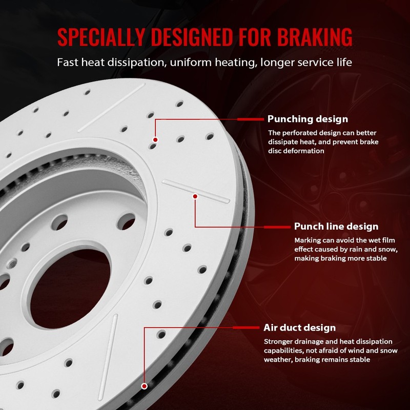 Front Rear Disc Rotors+Brake Pads for Ford Explorer MKT W/Standard Duty Brakes gallery