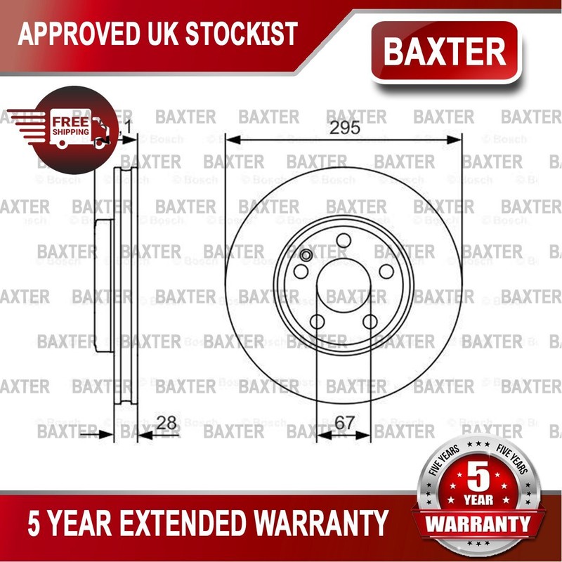 Fits Mercedes A-Class B-Class CLA GLA Infiniti Q30 Baxter Front Brake Disc