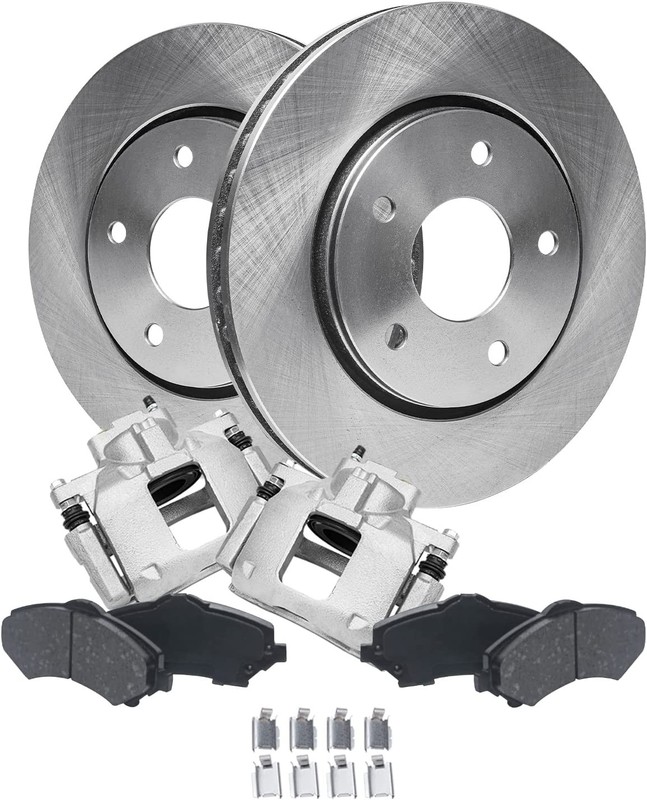 5-Lug Front Brake Pads Calipers Rotors for 2008-2012 Chrysler Town Country