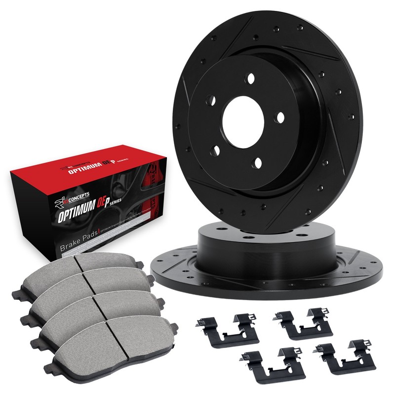 R1 Concepts Whuh1 54220 R1 Concepts Black Drilled Slotted Rotors With 5000 Oep gallery