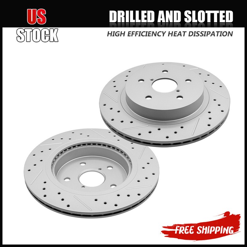 300mm Rear Drilled Brake Disc Rotors For Subaru Outback Legacy WRX STI