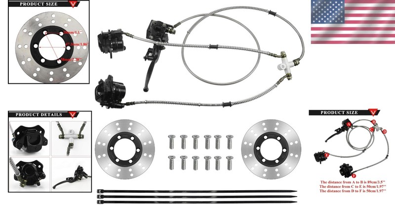 Hydraulic Twin Disc Brake Caliper System for 150cc-250cc ATV/Dirt Bikes gallery