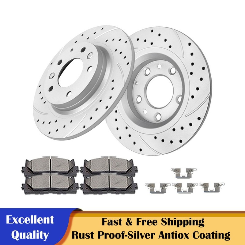 11.02″ Rear Slotted Rotors Brake Pads Disc for Ford Fusion Mercury Milan MAZDA 6