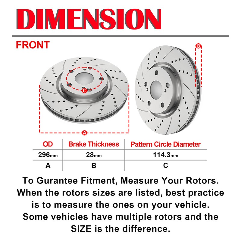 Fit 2007 2008 2009 2010 2011 Toyota Camry Front & Rear Brake Rotors Brake Pads gallery