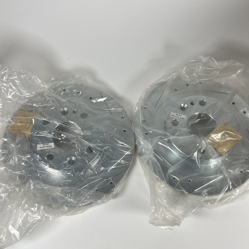 Rear Disc Brake Rotor Set- Drilled, Slotted and Zinc Plated Brake Rotor Pair gallery