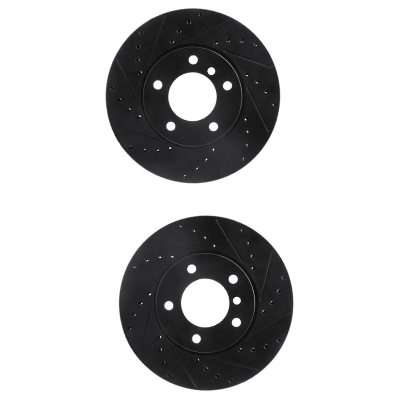 For BMW 323i/325i 2006 2007 Rotor Set | Black | Drilled And Slotted Rotor Style gallery