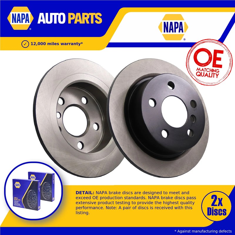 2x Brake Discs Pair Solid fits MINI COOPER F55, F56 2.0D Rear 2013 on 259mm Set