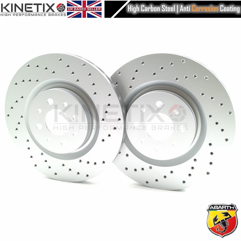 FOR ABARTH 500 595 COMPETIZIONE DRILLED FRONT BRAKE DISCS BREMBO PADS 305mm gallery