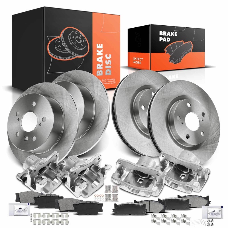 New 16x Disc Brake Rotors Brake Pads Brake Caliper for Lexus Toyota Front & Rear