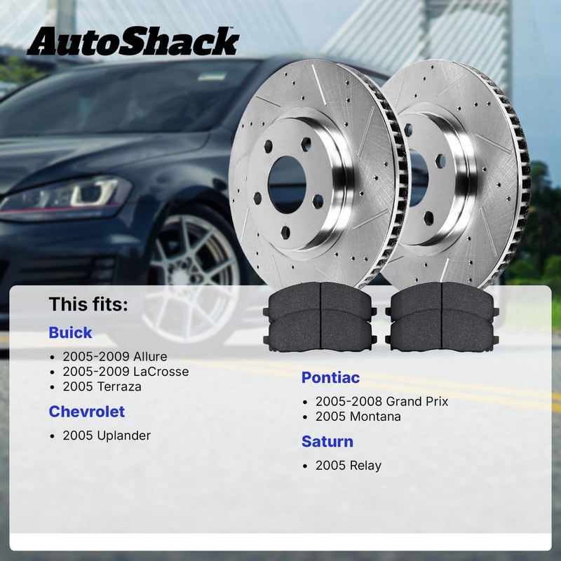 Front Drilled Slotted Brake Rotors Ceramic Pads for Buick, LaCrosse 2005-2009 gallery