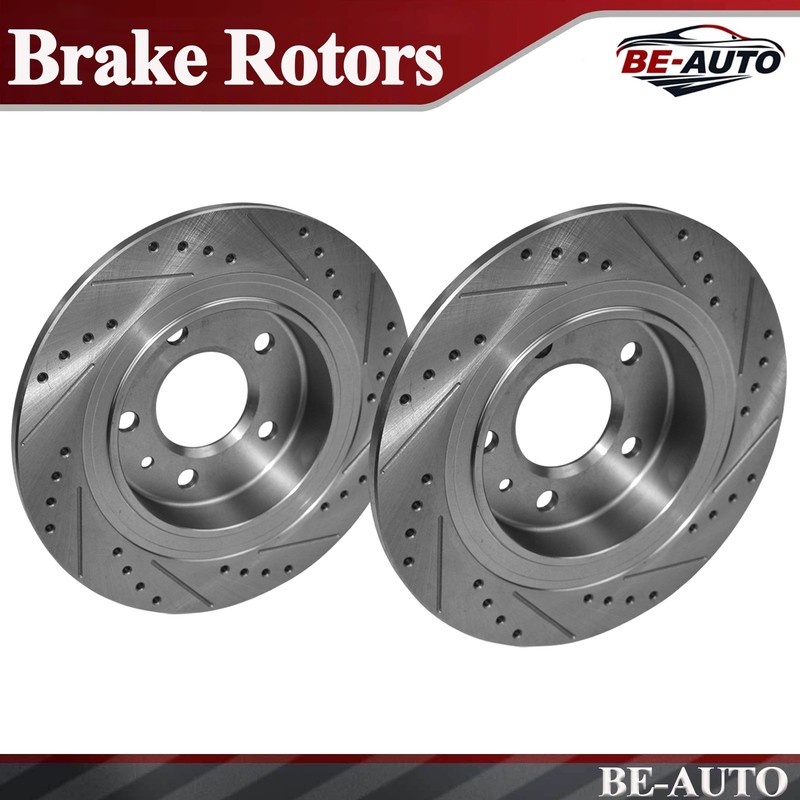2x Rear Drilled Brake Rotors for Buick Envision Chevy Equinox Malibu GMC Terrain