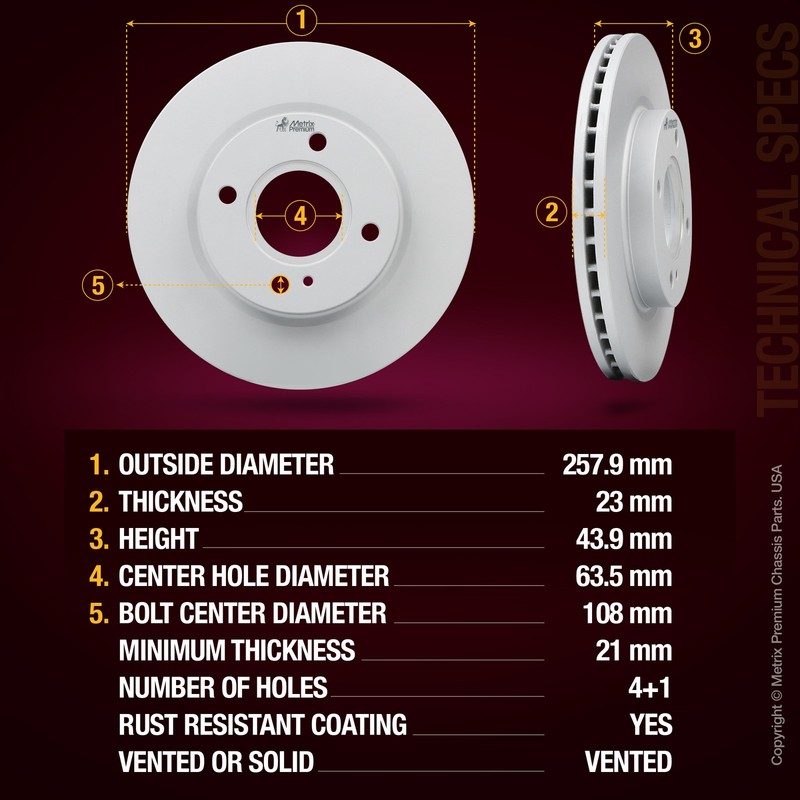 Front Disc Brake Rotor for 2011-2019 Ford Fiesta 10.15 inch 680822FZN gallery