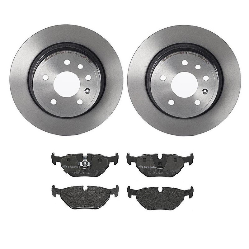 Brembo Rear Brake Kit UV Coated Disc Rotors Low-Met Pads for Saab 9-5 1999-2009