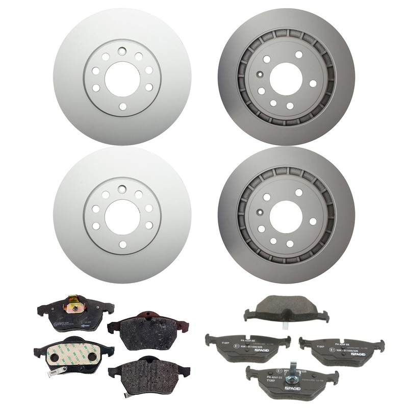 Hella Front & Rear Rotor Low-Met Disc Brake Pad Kit for Saab 9-5 2.3L L4 B235R