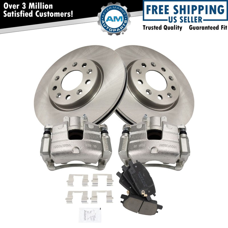 Front Brake Calipers Ceramic Pads & Rotors Fits 16-20 LaCrosse Equinox Malibu