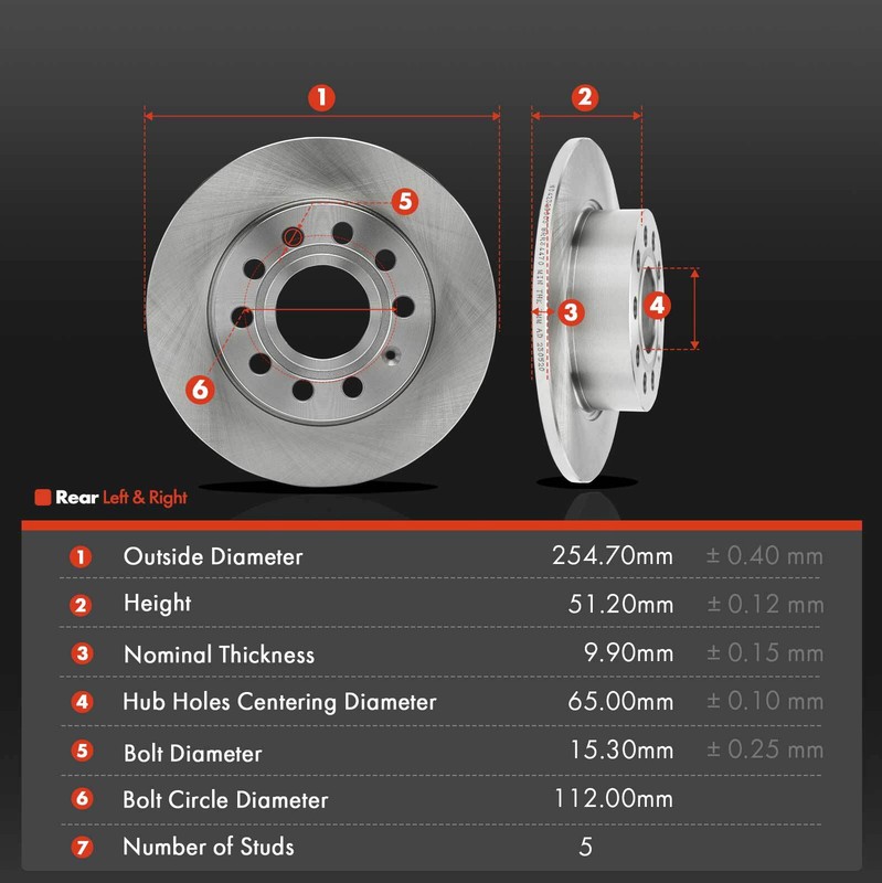 Rear Disc Brake Rotors & Ceramic Pads for Volkswagen Jetta Beetle Audi A3 11-13 gallery