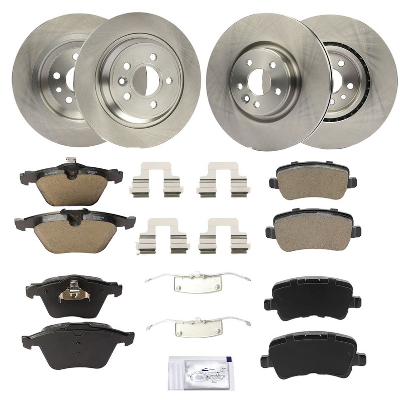 Brake Disc and Pad Kits 4-Wheel Set Front & Rear for Volvo V60 S60 XC70 S80 V70