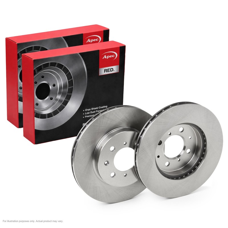 2X APEC Front Brake Discs for MG ZS 120 2001-05 262mm Vented DSK668