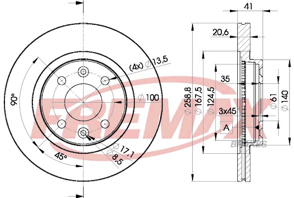 Remax BD-3550 Brake Disc for Dacia, Lada, Nissan, Renault