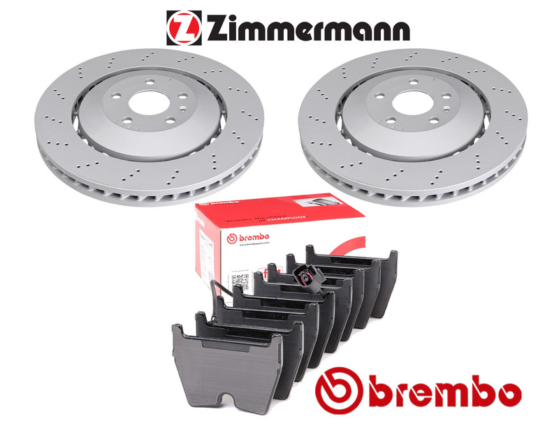 FOR AUDI RS Q3 2.5 QUATTRO 2013 – FRONT ZIMMERMAN BRAKE DISCS DISC + BREMBO PADS