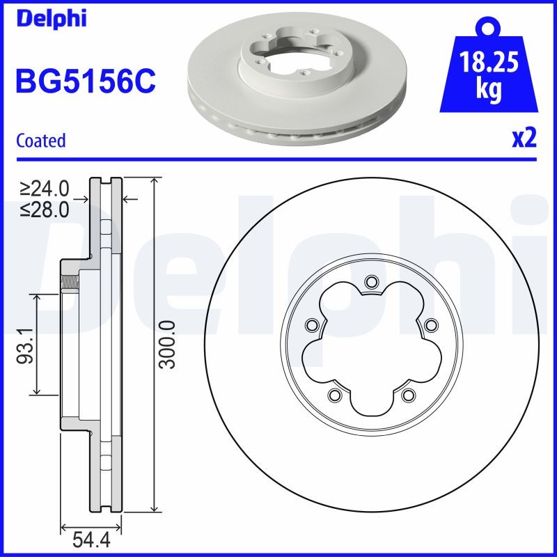 DELPHI BG5156C Brake Disc for FORD