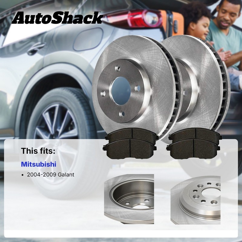Front Rear Brake Rotors Ceramic Pads for 2004-2009 Mitsubishi Galant 2.4L gallery