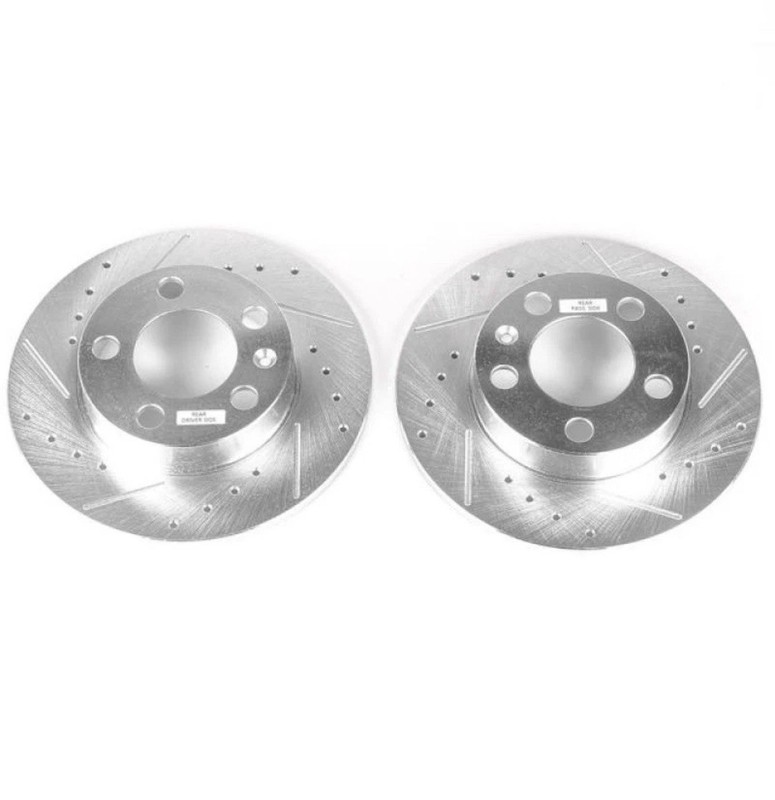 Power Stop Rear Evolution Drilled & Slotted Rotors Pair Fits 99-06 Audi TT