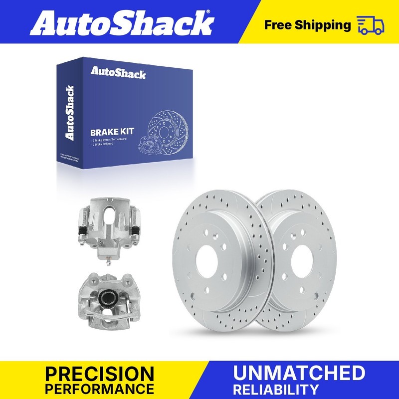 Rear Drilled Slotted Brake Rotors Calipers for Chevrolet, Traverse 2009-2017
