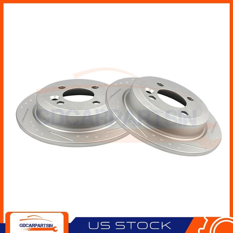 Brake Rear Disc Rotors Slotted For 2002 2003 2004 2005 2006 Mini Cooper