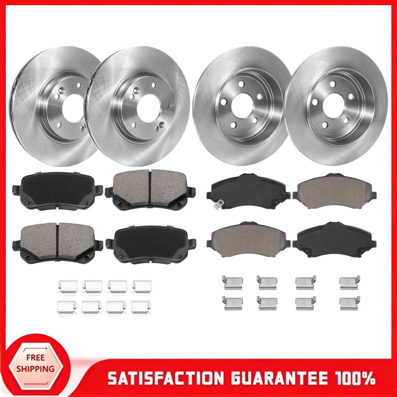 11.89″ Front 12″ Rear Disc Rotors Brake Pads for Town & Country Grand Caravan