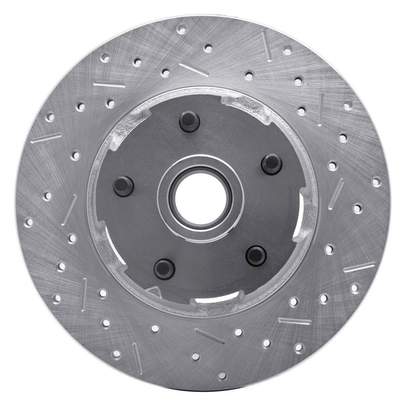For Ford Mustang 65-67 Brake Rotor eLINE Drilled & Slotted 1-Piece Front