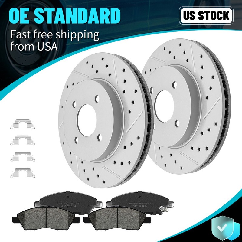10.24 inch Front Disc Rotors + Brake Pads For 2014-2019 Nissan Versa Note Micra