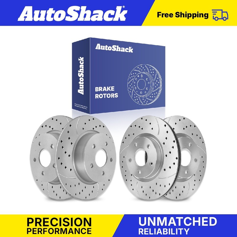 Front Rear Drilled Slotted Brake Rotors Set for Ford, C-Max 2013-2018