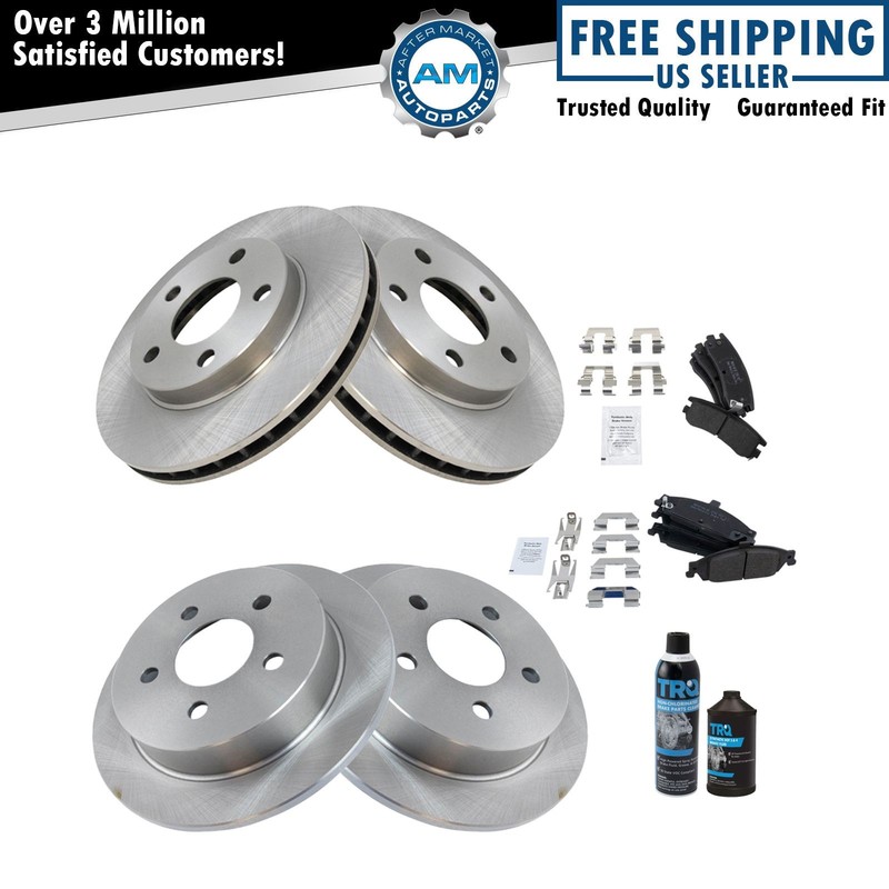Brake Pad & Rotor Kit Metallic Front & Rear w/Chemicals