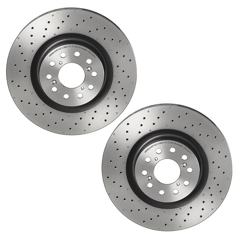 Brembo Set of 2 Front Brake Disc Rotors Drilled PVT for Honda Civic Type R 17-18